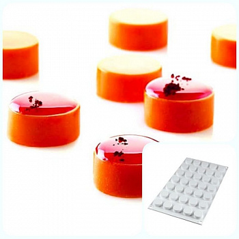 Силиконовая форма 3D для муссовых десертов и декора | Круг (Round) мини 35 ячеек