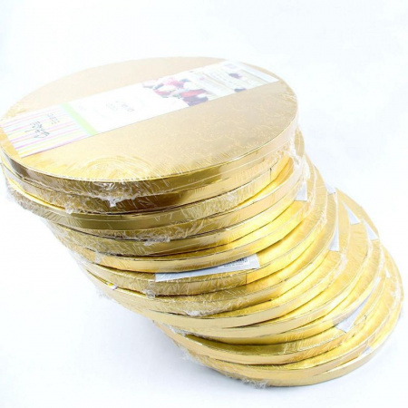 Поднос под торт Золото (cakeboard) Ø 200-400 мм | толщина 12 мм