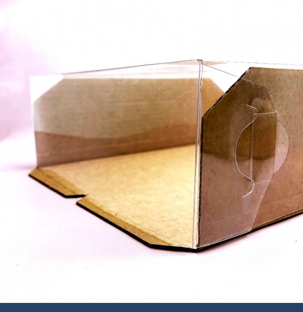 Кондитерская упаковка 21•16•6 см Крафт (прозрачная крышка+дно) | ПМ