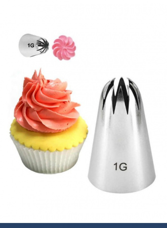 Кондитерская насадка 1G закрытая звезда ∅ 18 мм, 10 лучей, Эконом