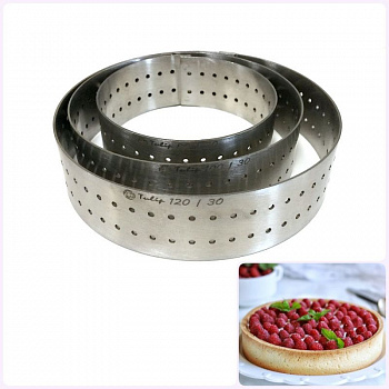 Формы для выпечки нерж.сталь перфорир. | Кольца (высота 3 см, Ø 8-30 см)