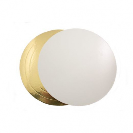 Подложка для торта усиленная Золото/Жемчуг 2х сторон. 3.2 мм, Ø 200 мм